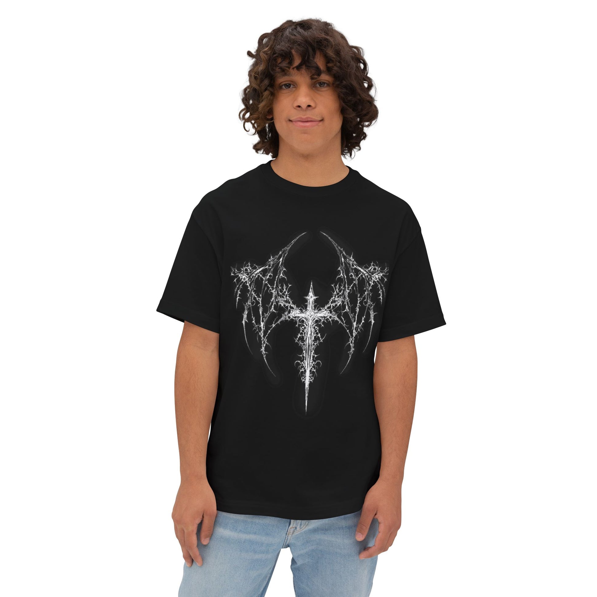Edgy Graphic Oversized Tee, Unisex Streetwear, Casual Outfit, Unique Gift, Music Festival Clothing
