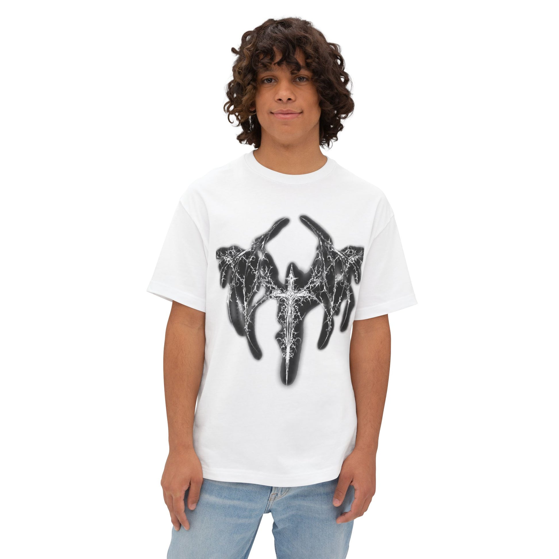 Edgy Graphic Oversized Tee, Unisex Streetwear, Casual Outfit, Unique Gift, Music Festival Clothing