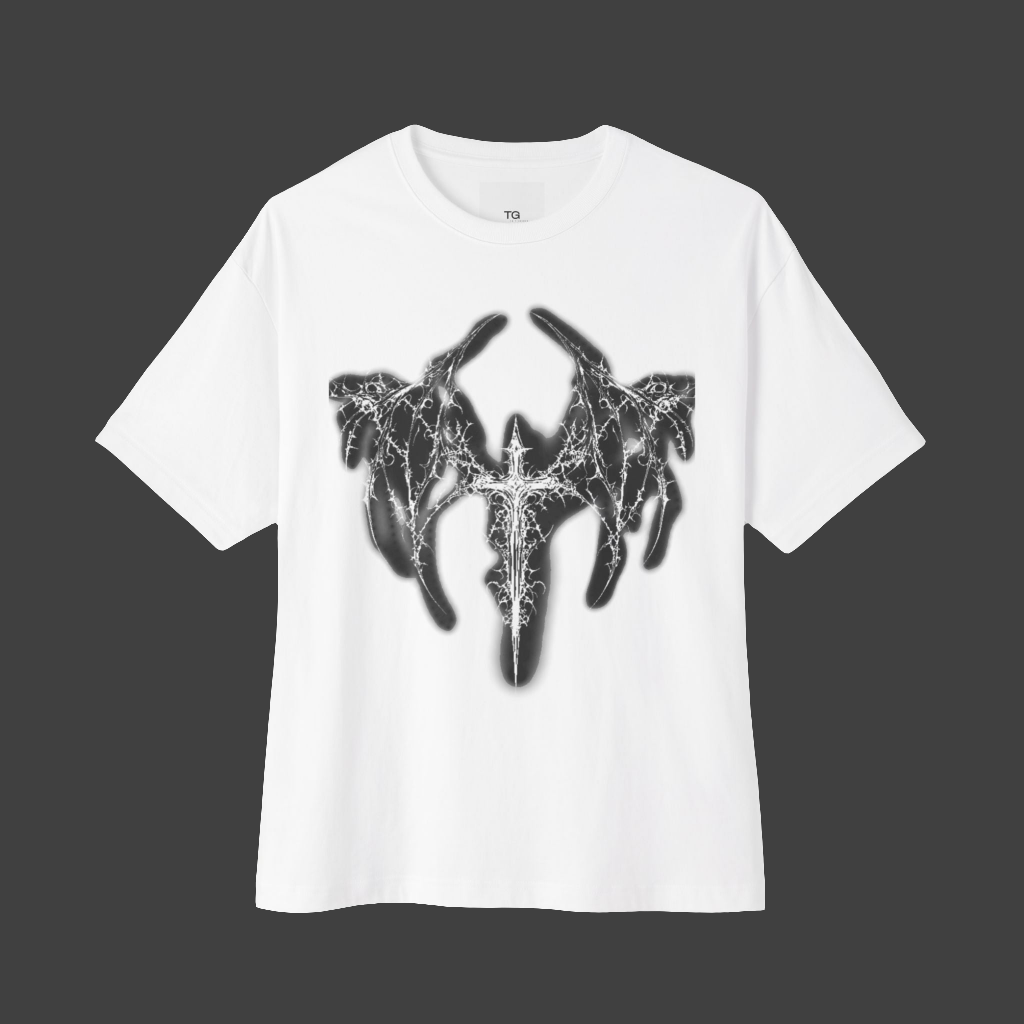 Edgy Graphic Oversized Tee, Unisex Streetwear, Casual Outfit, Unique Gift, Music Festival Clothing